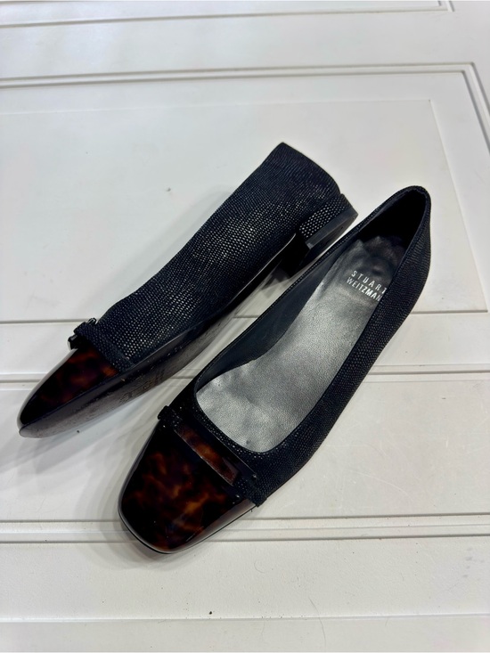 Stuart Weitzman Shoes - Stuart Weitzman Women’s Size 7.5 Black Square Tortoise Toe Mary Jane Loafers